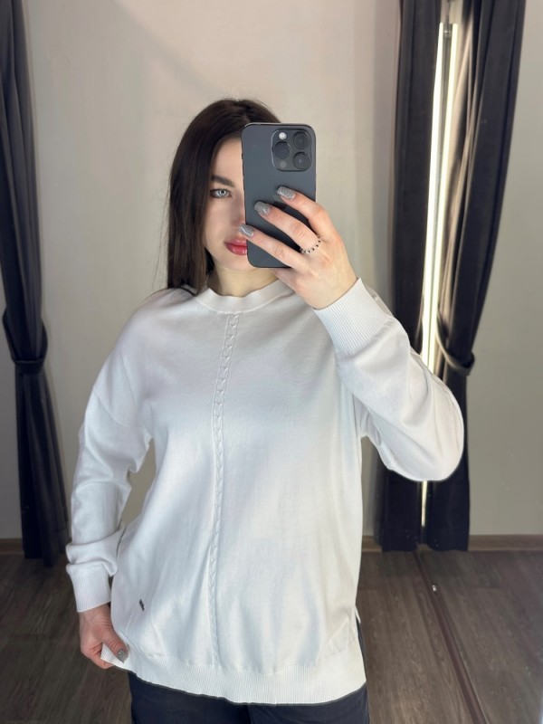 Однотонная женская кофта из вискозы basic viscose sweater