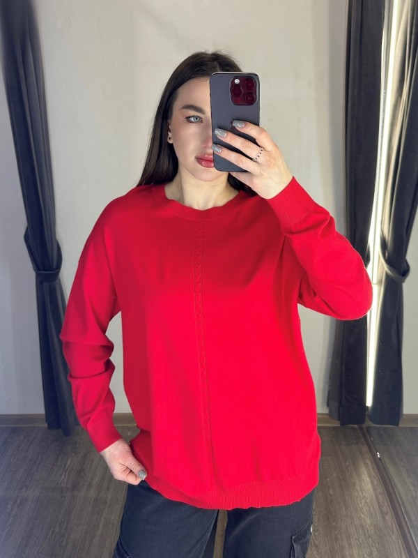 Однотонная женская кофта из вискозы basic viscose sweater  - Изображение 1