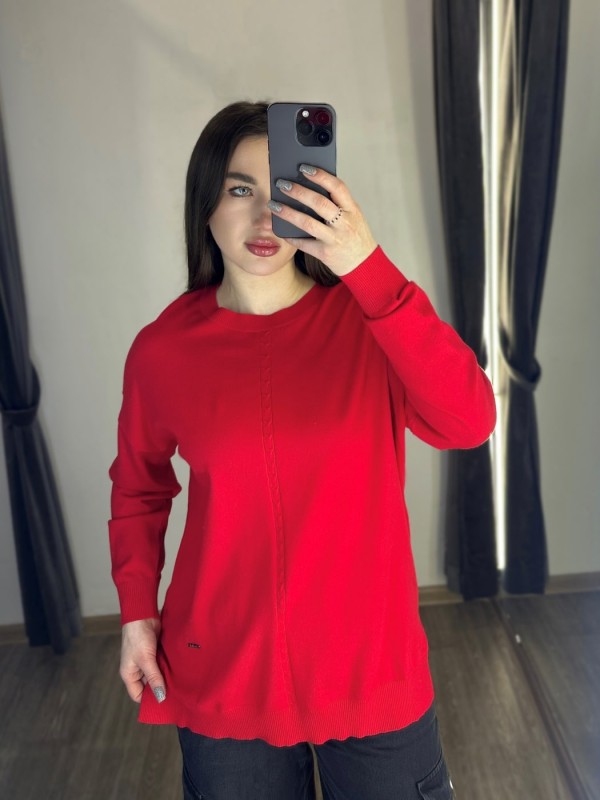 Однотонная женская кофта из вискозы basic viscose sweater  - Изображение 3