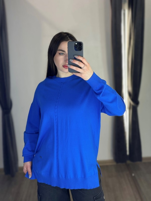 Однотонная женская кофта из вискозы basic viscose sweater  - Изображение 4