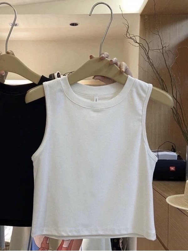 Базовая короткая майка basic cotton top  - Изображение 1