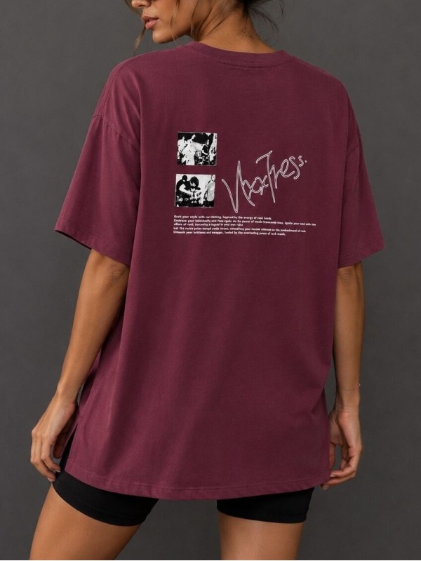 Женская футболка с принтом oversized T-shirt with print  - Изображение 1