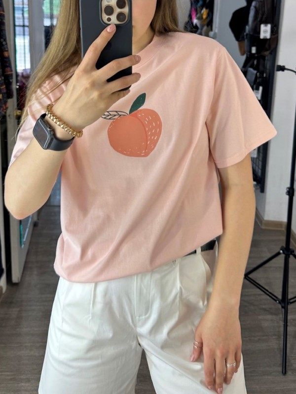 Футболка з принтом персика juicy peach