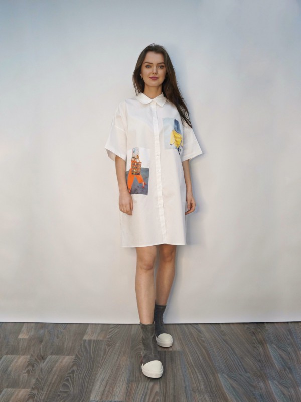 Сукня сорочка з принтом oversize  -  1 -  у DP PARADISE — Мережа магазинів жіночого та чоловічого одягу 
