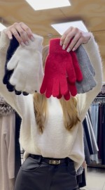 Теплые перчатки из шерсти basic wool gloves