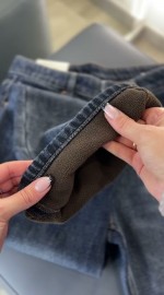 Мужские джинсы прямого кроя утепленые brown fleece jeans