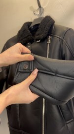 Мужская дубленка из эко-кожи с теплым воротником eco leather jacket