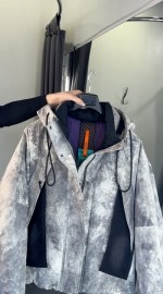 Чоловічий оверсайз пуховик з мармуровим ефектом frost core