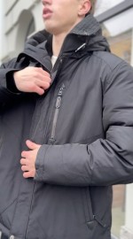 Мужская удлиненная куртка-парка с карабином и капюшоном hooded parka