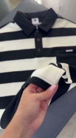 Футболка поло с воротником в широкую полоску white stripe