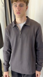 Базовая мужская рубашка поло на молнии modern basic polo