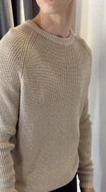 Базовый премиальный мужской свитер из плотного хлопка knit pullover