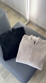 Стильная классическая мужская кофта с воротником-стойкой quarter-zip