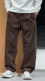Мужские вельветовые штаны на резинке в свободном крое loose velvet