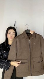 Чоловічий класичний вовняний бомбер з утепленням wool jacket